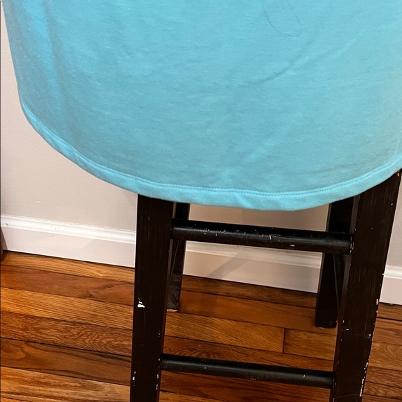 Candace Cameron Bure Light Blue Midi Flutter-Sleeve T-Shirt Dress Round Neckline - Picture 6 of 11